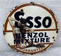 Round Enamel "ESSO" Advertising Sign