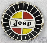 Round Enamel "JEEP" Sign