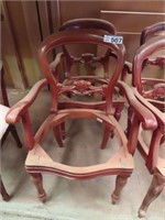 Pair Victorian Plain Turned Leg  ARM CHAIR