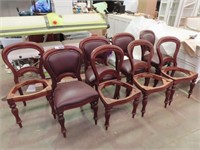 Set 8 Victorian DINING CHAIRS  (4 in LEATHER)