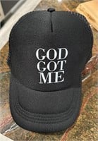 NEW -- GOD GOT ME Baseball Trucker Hat Cap Black