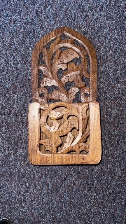 Indian hand carved wood holders 5"x11"