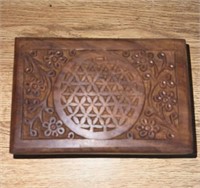 Indian hand carved box 6"x2.5”