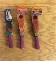 Handmade tobacco pipe lot