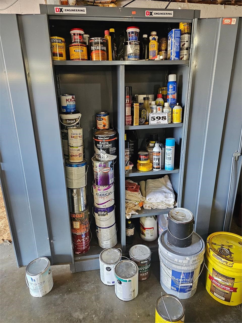 Contents of cabinet, shop chemicals - cabinet next