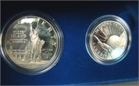 1986 U.S. Mont 2 Pc Proof Walking Liberty Coin Set