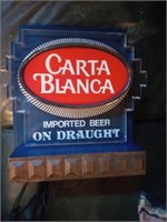 Bar room light/sign.  Carta Blanca.