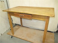 OLDER WORK TABLE WITH DRAWER