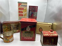 Vintage advertising tins