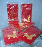 Nice box of felt and gold holiday gift bags or sto