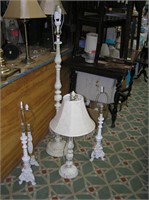 Group of 5 vintage to modern table and floor lamps