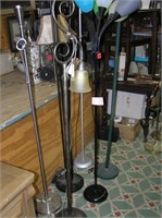 Group of 6 vintage to modern floor lamps