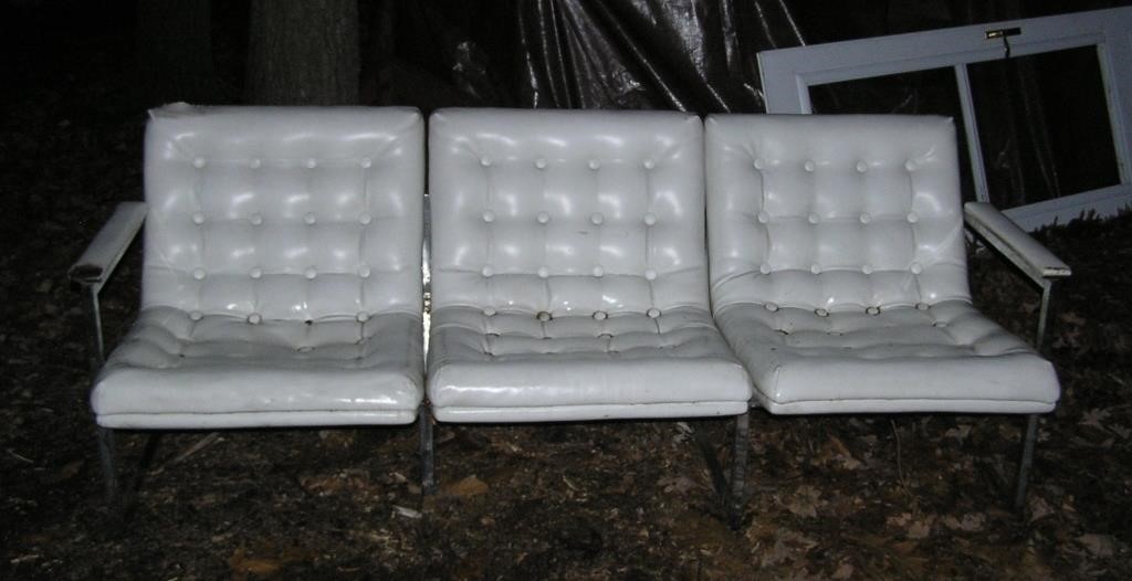 Great mid century modern sofa all chrome and leath