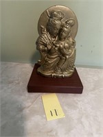 Golden Hindu God Shiva Parvati Figurine on W
