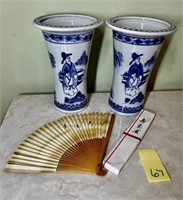 Oriental Vases & Fan