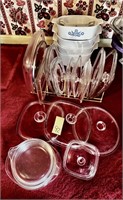 Casserole Dishes & Assortment of Glass Lids