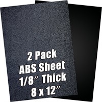 ABS Plastic Sheet 1/8 8x12 2-Pack  Black