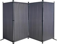 87W x 65H Gray 4-Panel Folding Room Divider