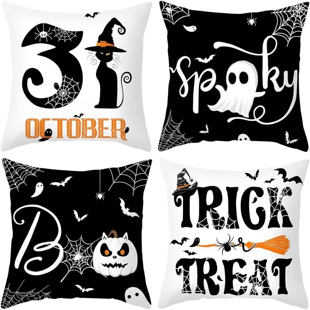 4pc Halloween Pillow Set Covers  Polyester