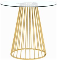 Clear glass / golden base counter height table