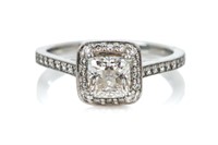 PLATINUM AND DIAMOND BIRKS ARMORIQUE RING, 4.6g