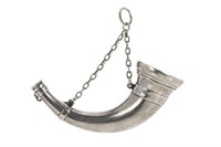 VICTORIAN SILVER HUNTING HORN VINAIGRETTE