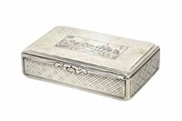 19th C SCOTTISH SILVER SNUFF BOX, 123.1g