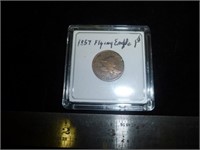 1857 US Flying Eagle Cent - 1857 US 1 Cent Coin