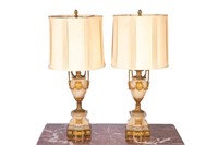 PAIR OF ANTIQUE FRENCH URN FORM TABLE LAMPS