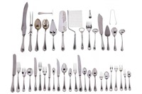 184 PC BIRKS GEORGIAN PLAIN SILVERWARE SET, 5050g