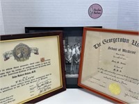3 Framed 1950-60's Medical Certificates/Pictures