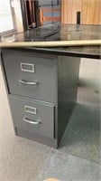 Filing cabinet 29x15x25 With glass table 60x40
