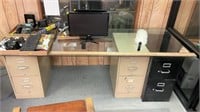 Filing cabinet 29x25x15 with glass table