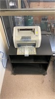 Printer (untested), rolling cabinet
