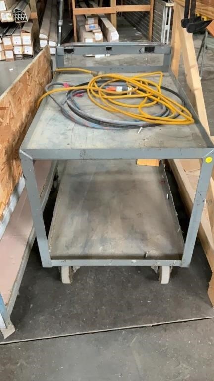 Metal cart with extension cords