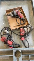 3- electric Milwaukee drills ( untested).
