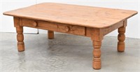 Large Pine Coffee Table with Drawer