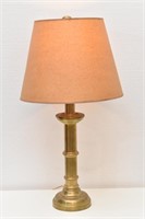 Brass Pillar Table Lamp with Shade
