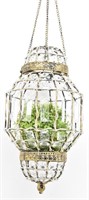 Hanging Prisms Pendant w/ Artificial Greenery