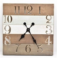 Rustic Shabby Chic Wood Slat Décor Clock