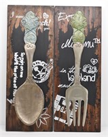 Large Spoon & Fork Wall Decor / Metal Pictures
