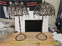 Pair of Brown Rustic Wrought Iron  Candle Holders