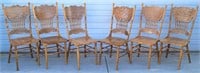 (6) Nice Oak Press Back Dining Chairs