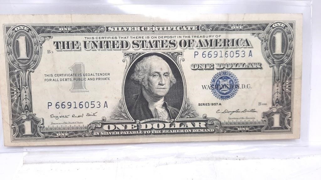 1957-A Silver Certificate One Dollar Note