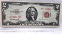 1953-A Red Seal 2 Dollar Note