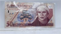 Bank of Mexico 1992 50 Pesos Banknote