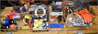 Lot: adhesives, cable/tree ties, band clamps, wire