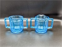 Tiara Blue Cream & Sugar Set by Indiana Glass Co.