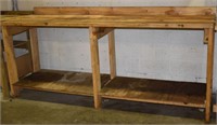 Homemade wood work bench, 96x29x40"h