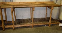 Homemade wood work bench, 96x29x40"h